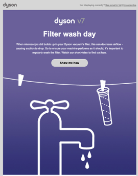 Dyson post-purchase retargeting ad