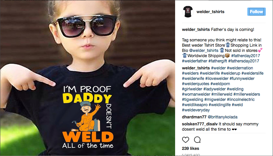 Instagram campaign for Welder T-Shirts